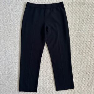Theory Treeca Pull-On Wool Blend Knit Pants Black 8 Cropped Ankle Fall Winter